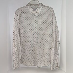 Denim & Flower men’s long sleeve shirt Happy Holidays reindeer print size LARGE‎